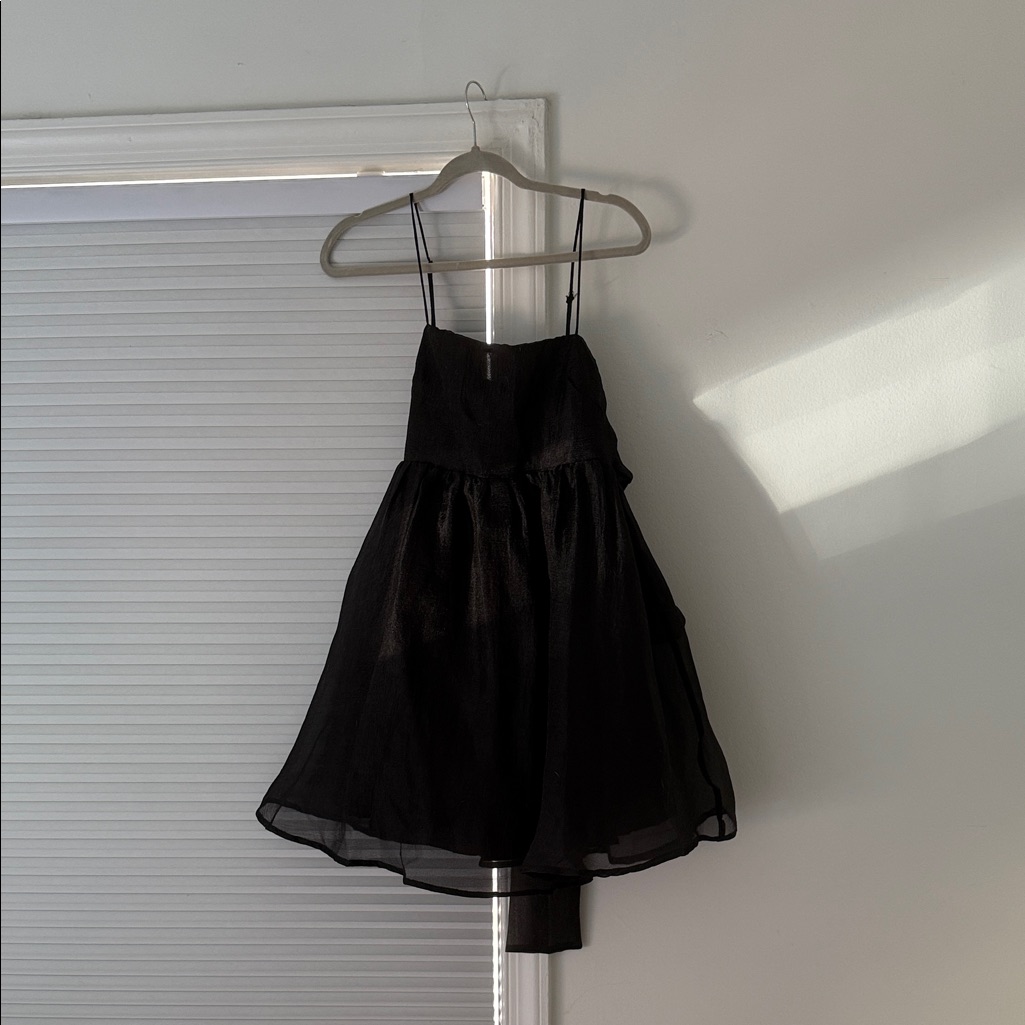 Black Babydoll Dress With Bow
